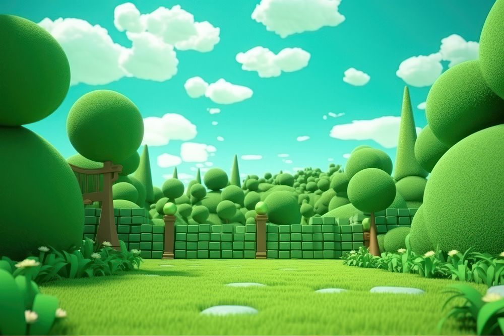 Green landscape outdoors cartoon. AI generated Image by rawpixel.