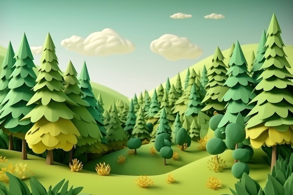 Green landscape outdoors nature. AI generated Image by rawpixel.