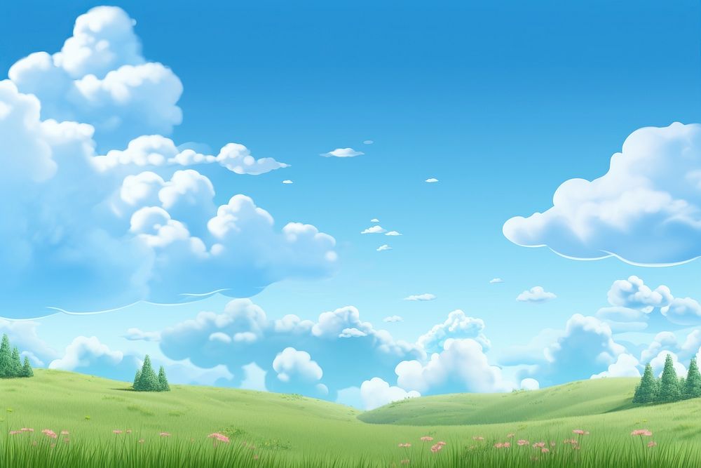 Sky landscape grassland. 