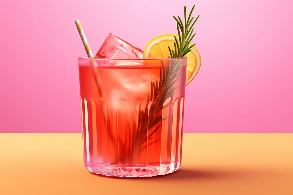 Cocktail drink fruit glass. AI generated Image by rawpixel.
