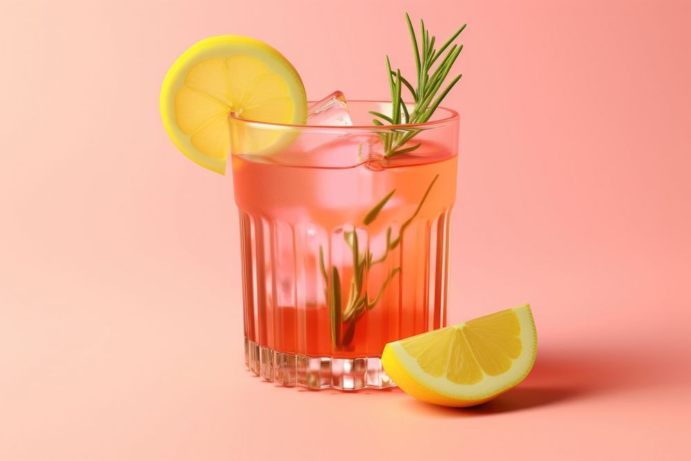 Cocktail drink lemonade rosemary. AI generated Image by rawpixel.