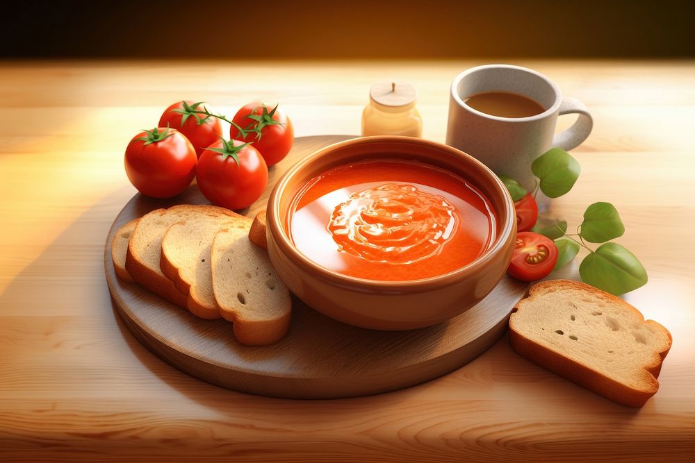 Bread ketchup tomato food. AI generated Image by rawpixel.