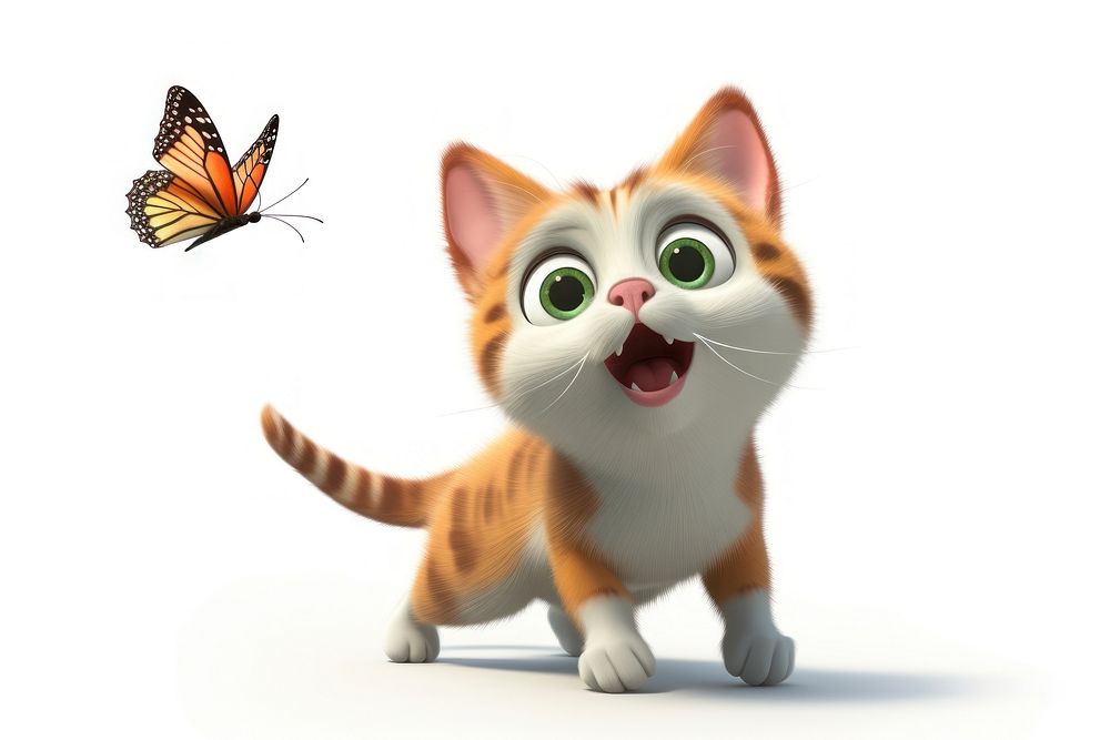 Butterfly cartoon animal mammal. AI generated Image by rawpixel.