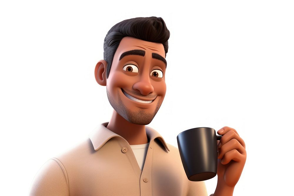 Portrait coffee cup cartoon. AI generated Image by rawpixel.
