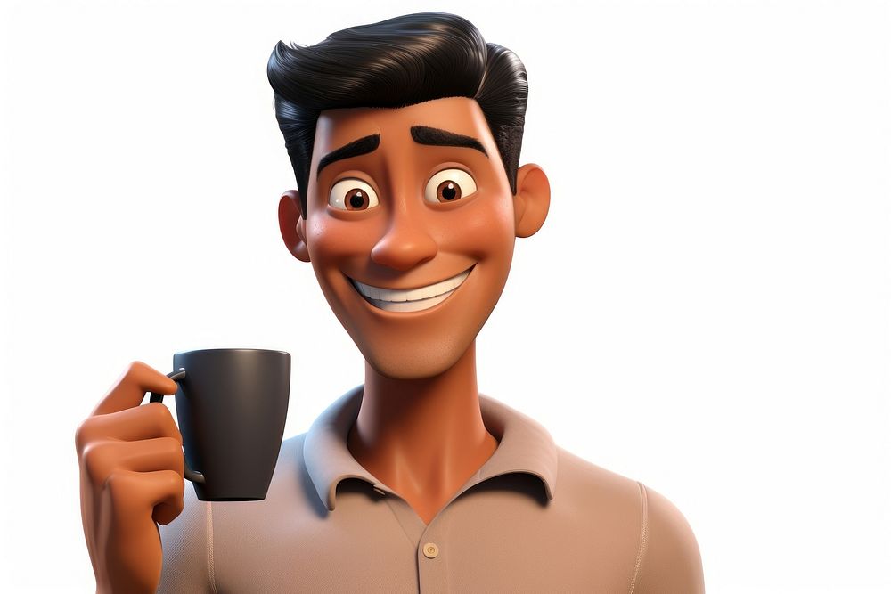 Portrait coffee cup cartoon. AI generated Image by rawpixel.