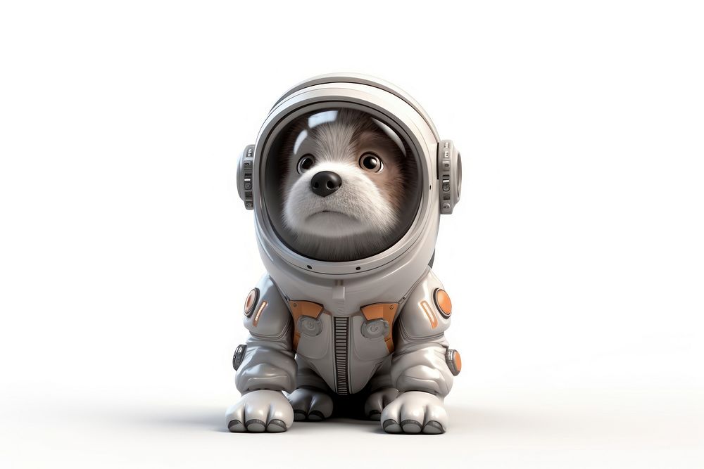 Dog astronaut cartoon animal. 