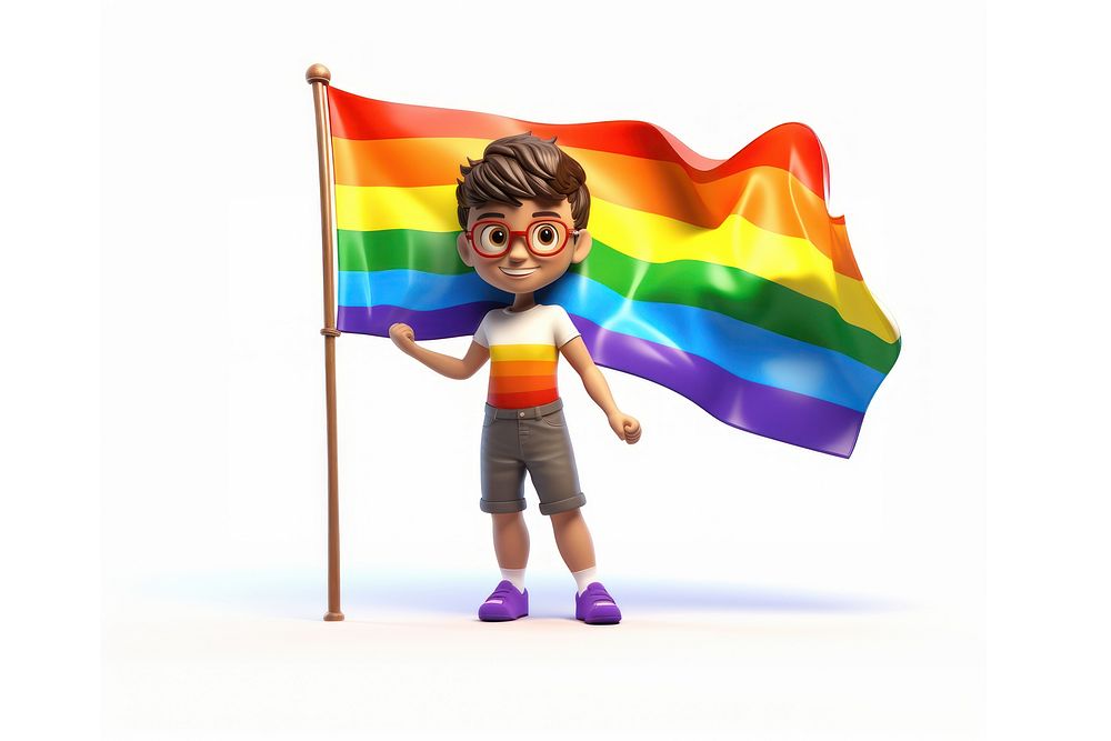 Rainbow cartoon person flag. AI generated Image by rawpixel.