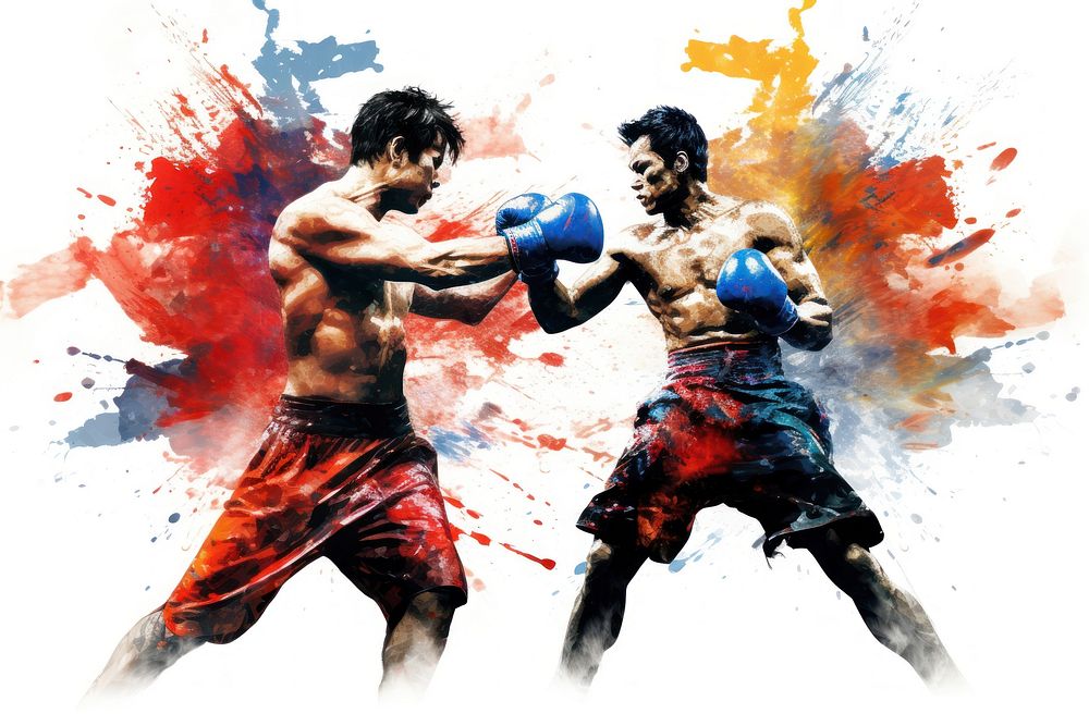 Thai boxing punching sports adult. AI generated Image by rawpixel.