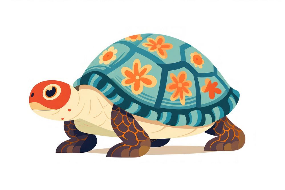 Reptile animal turtle white background. 