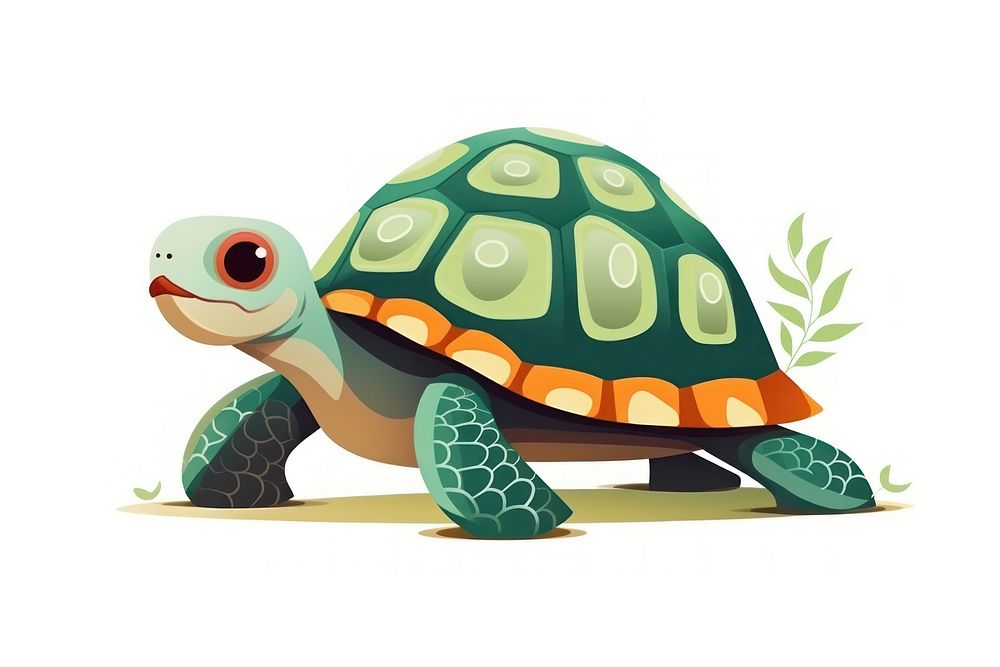 Reptile animal turtle white background. 