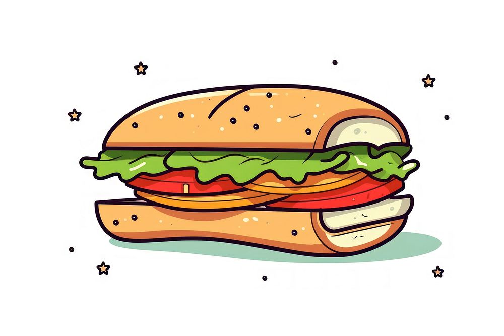 Sandwich food hamburger vegetable. AI generated Image by rawpixel.