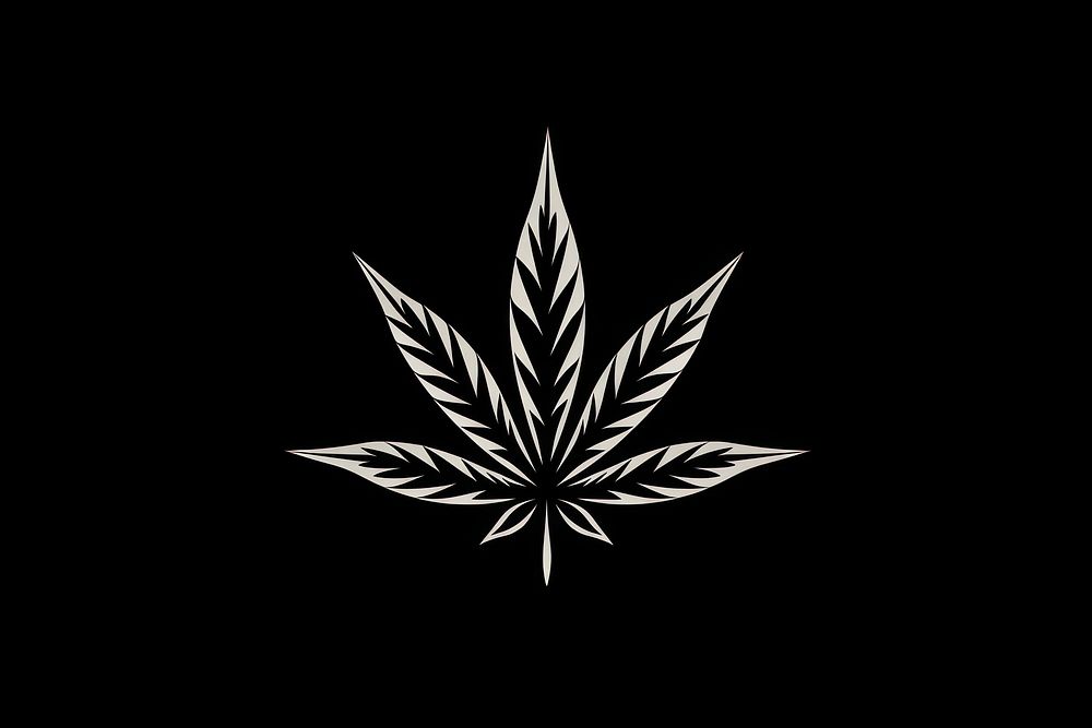 Leaf cannabis plant black. AI generated Image by rawpixel.