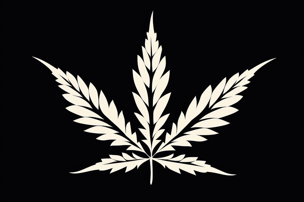 Leaf cannabis plant black. AI generated Image by rawpixel.