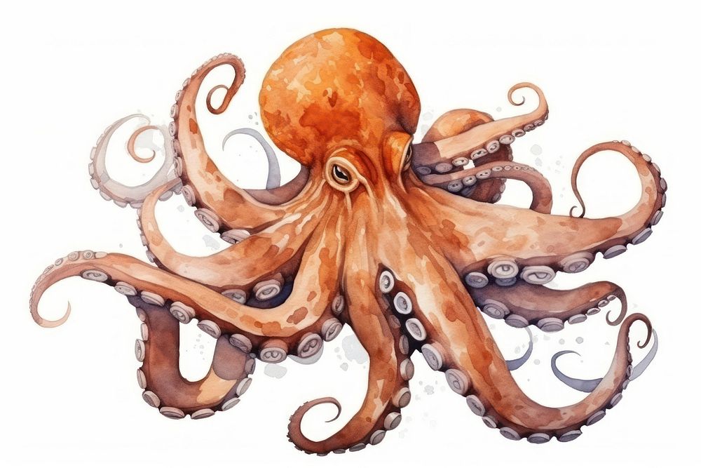 Octopus drawing animal invertebrate. AI generated Image by rawpixel.
