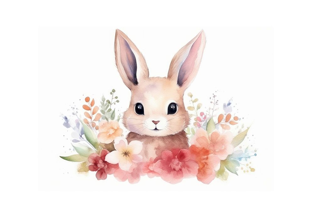 Animal mammal easter flower. AI generated Image by rawpixel.