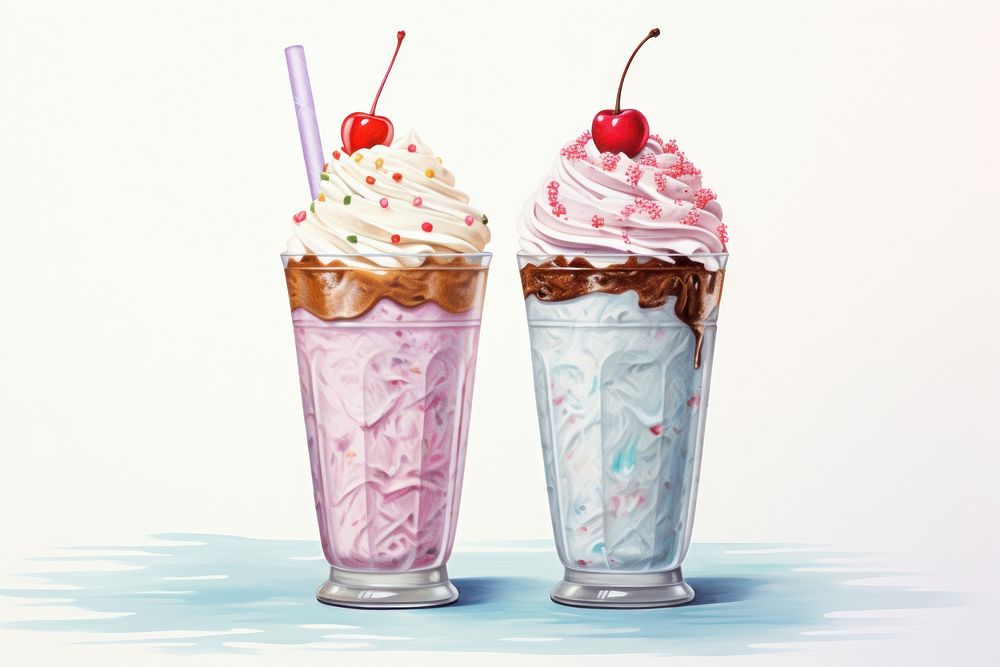 Milkshake dessert sundae cream. AI generated Image by rawpixel.
