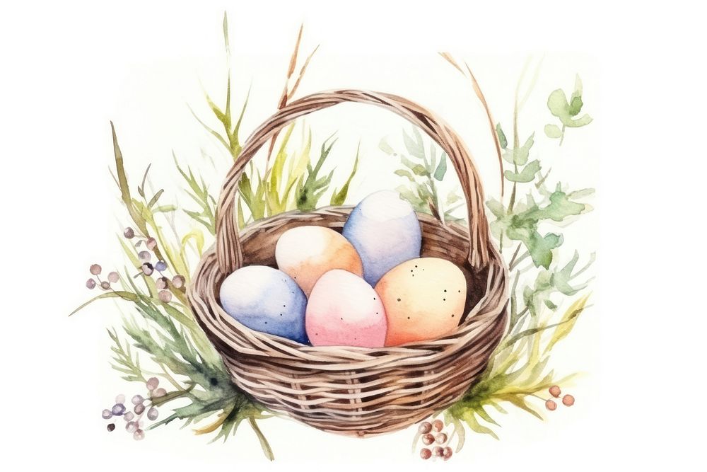 Egg basket easter plant. AI generated Image by rawpixel.