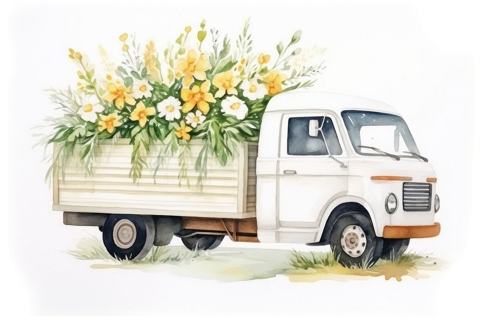 Flower truck vehicle plant. AI generated Image by rawpixel.