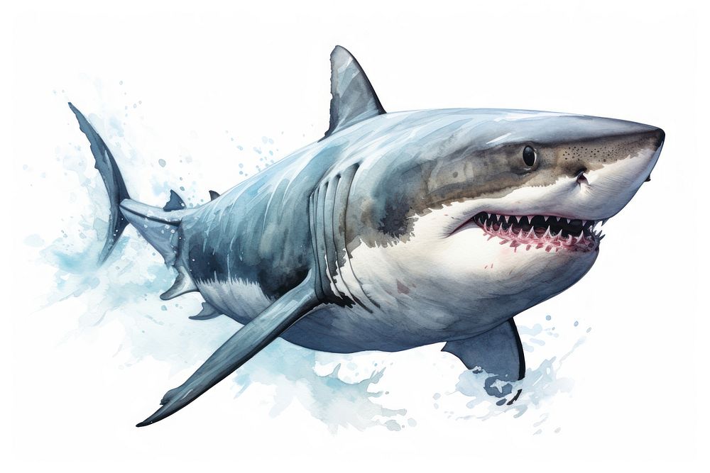 Shark animal fish great white shark. AI generated Image by rawpixel.
