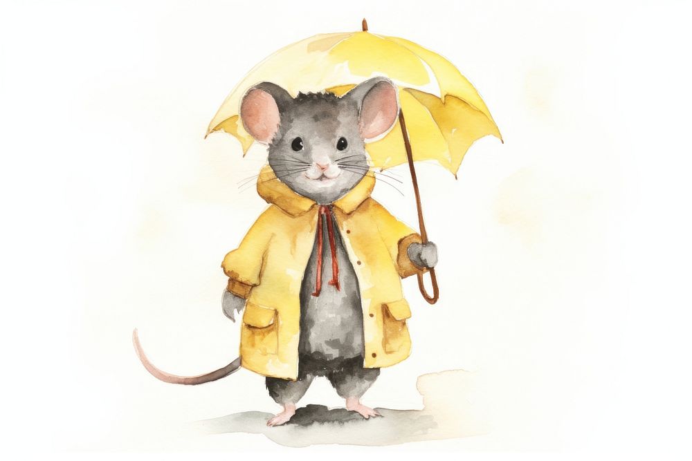 Umbrella cartoon mammal animal. 