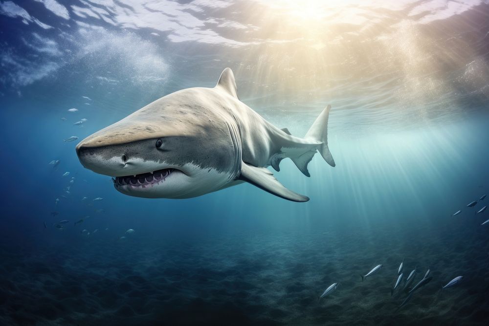 Shark swimming outdoors animal. AI generated Image by rawpixel.
