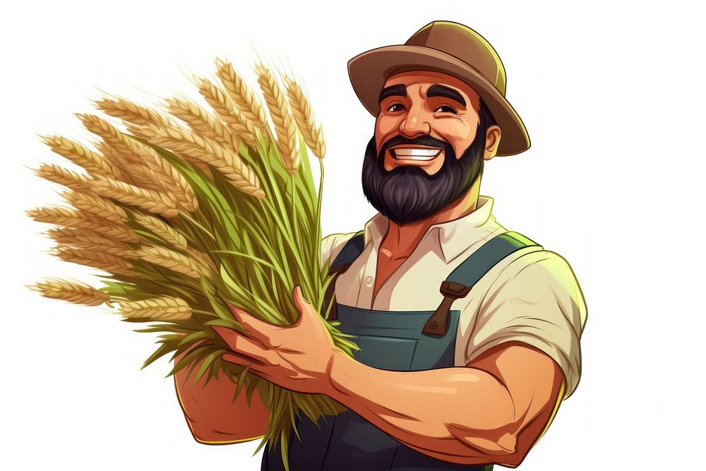 Farm agriculture holding cartoon. AI generated Image by rawpixel.