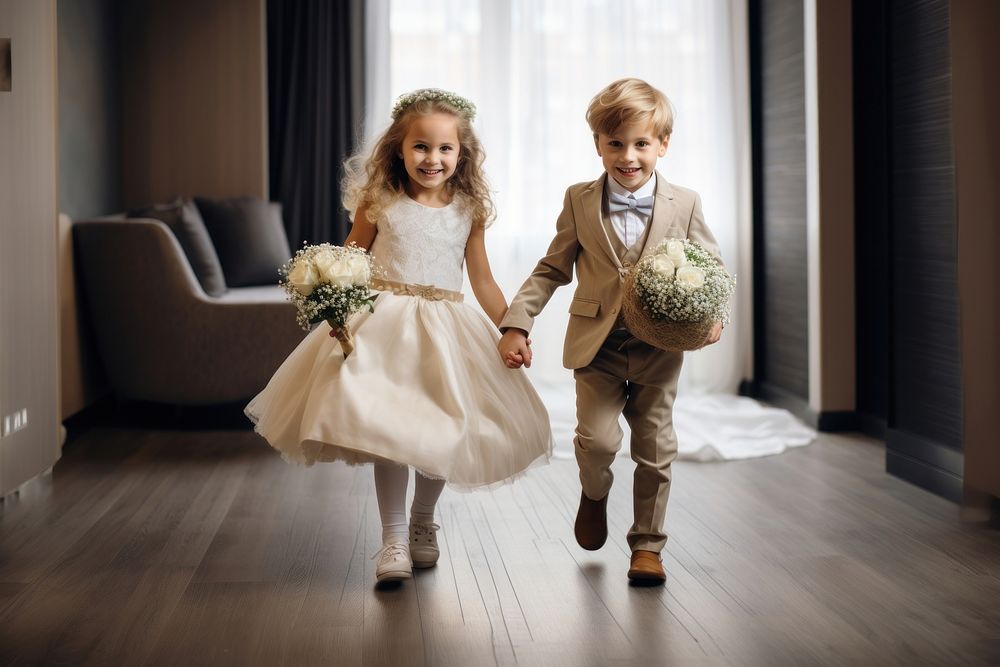 Wedding dress child adult. AI generated Image by rawpixel.
