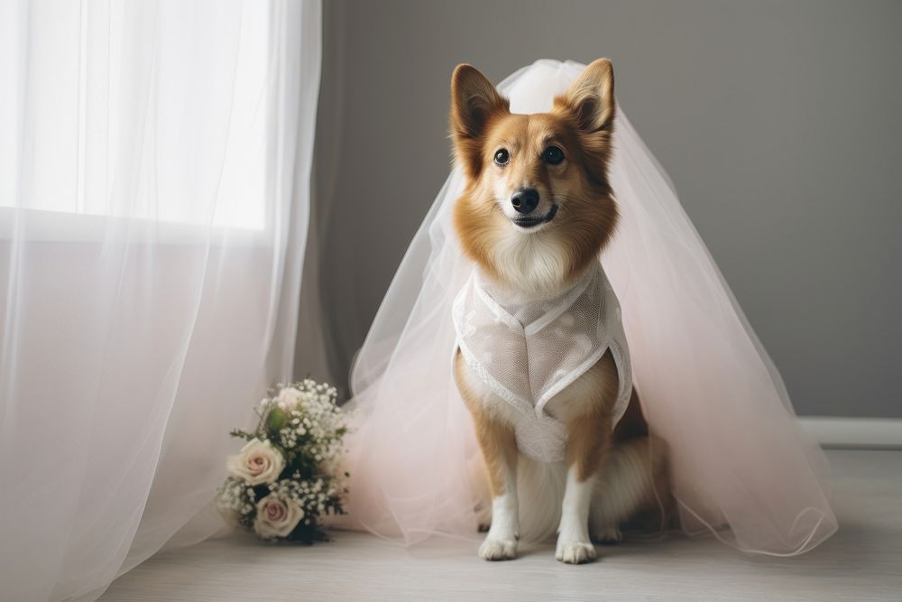 Wedding dress mammal animal. AI generated Image by rawpixel.