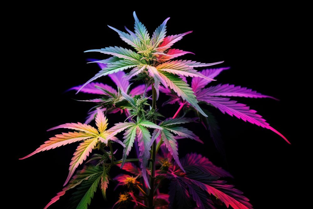 Plant cannabis purple leaf. 