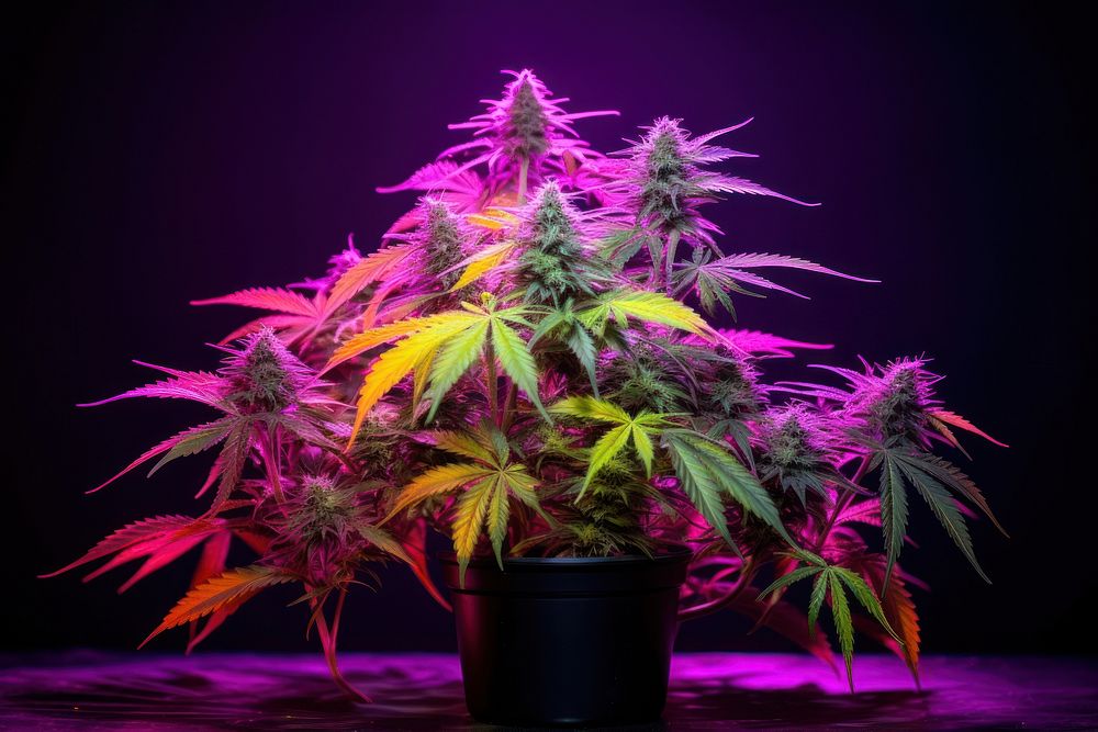 Purple plant cannabis flower. AI generated Image by rawpixel.