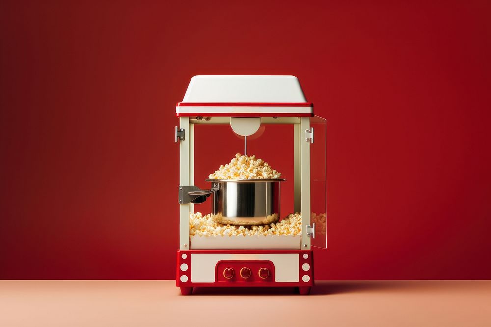 Popcorn lighting machine food. AI generated Image by rawpixel.