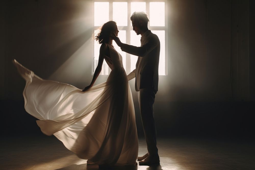 Wedding dress dancing light. AI generated Image by rawpixel.