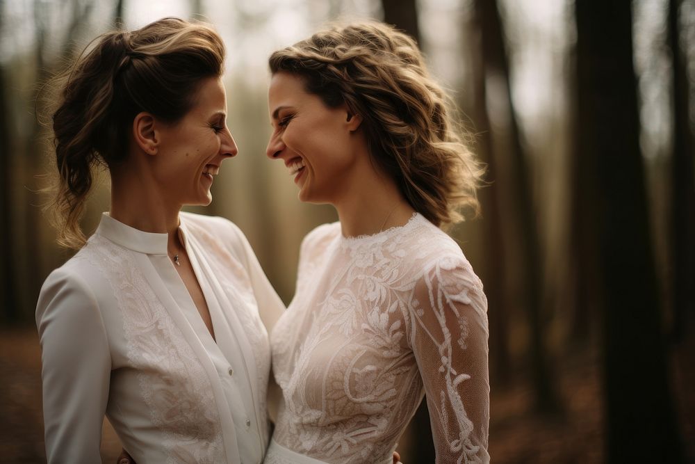 Wedding adult dress smile. 