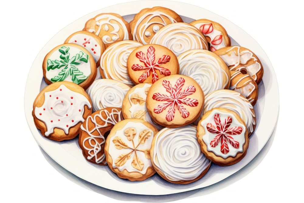 Cookie christmas plate food. AI generated Image by rawpixel.