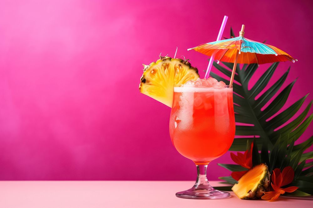 Cocktail drink fruit plant. AI generated Image by rawpixel.