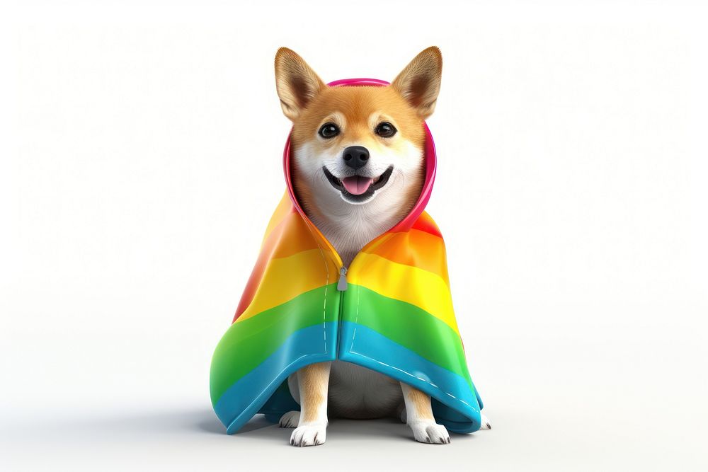 Dog rainbow mammal animal. AI generated Image by rawpixel.