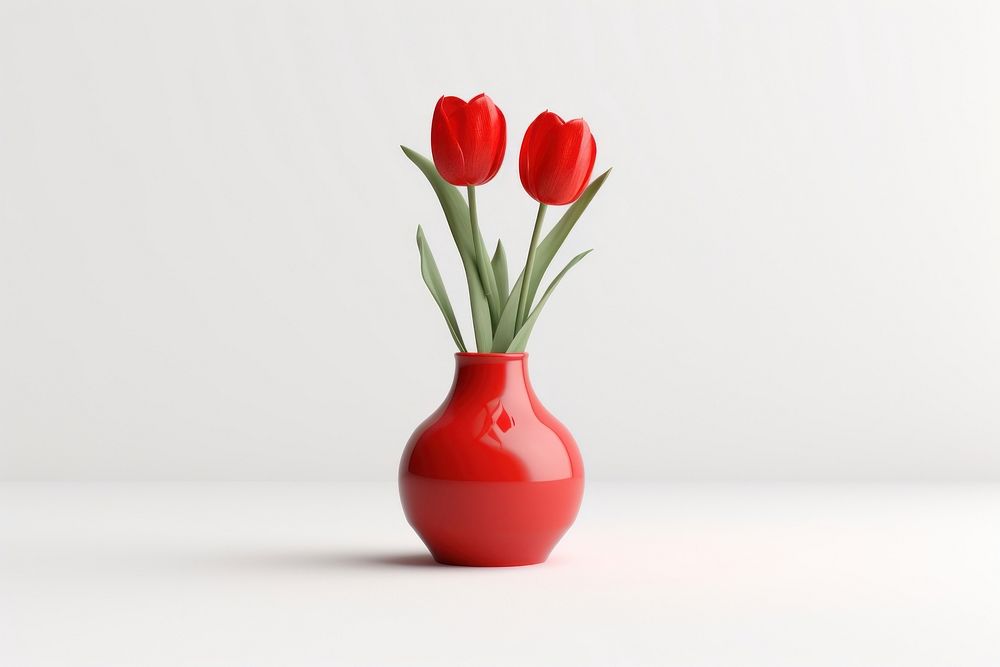 Tulip vase flower plant. 