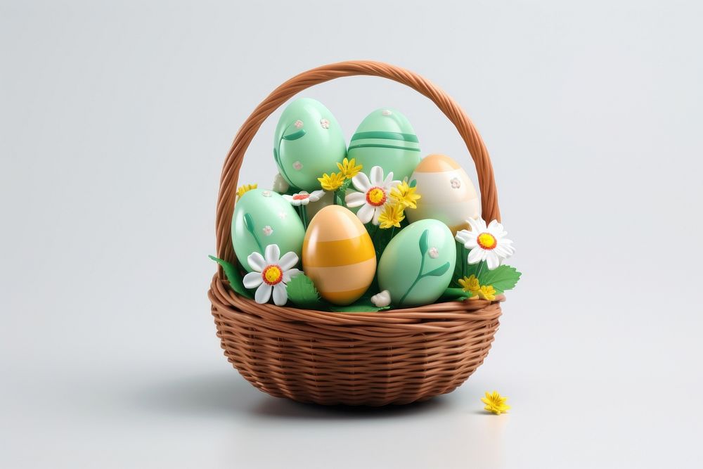 Basket egg easter food. AI generated Image by rawpixel.