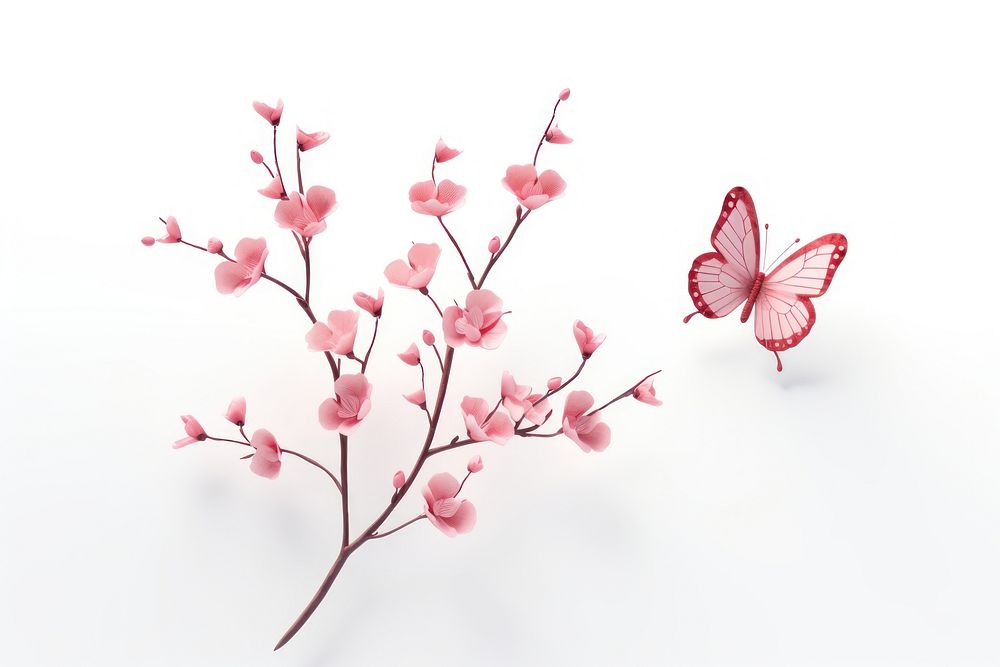 Butterfly blossom flower petal. AI generated Image by rawpixel.