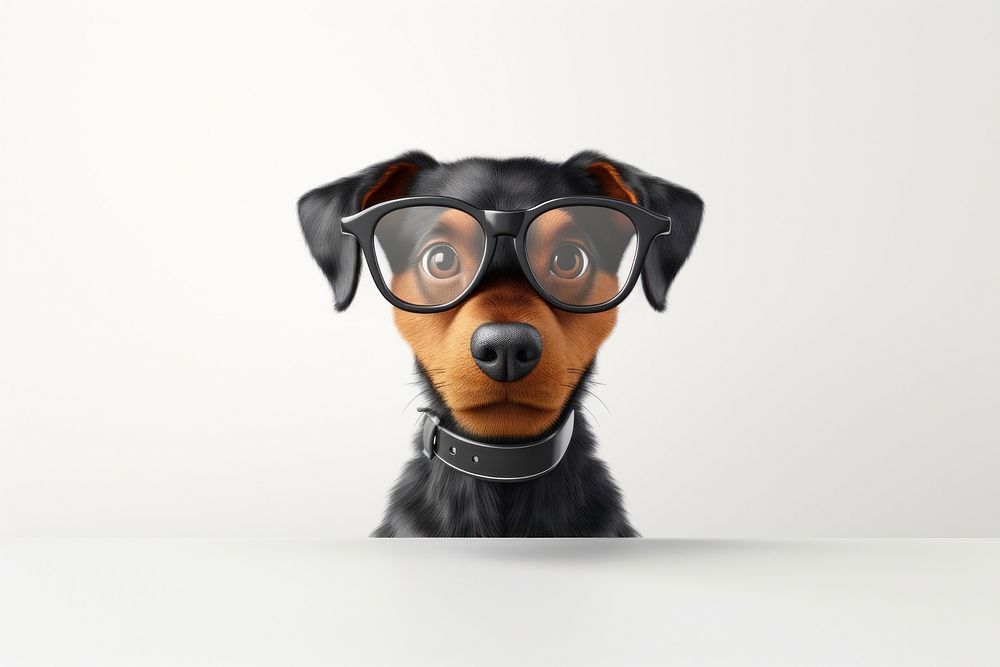 Glasses dog portrait animal. 