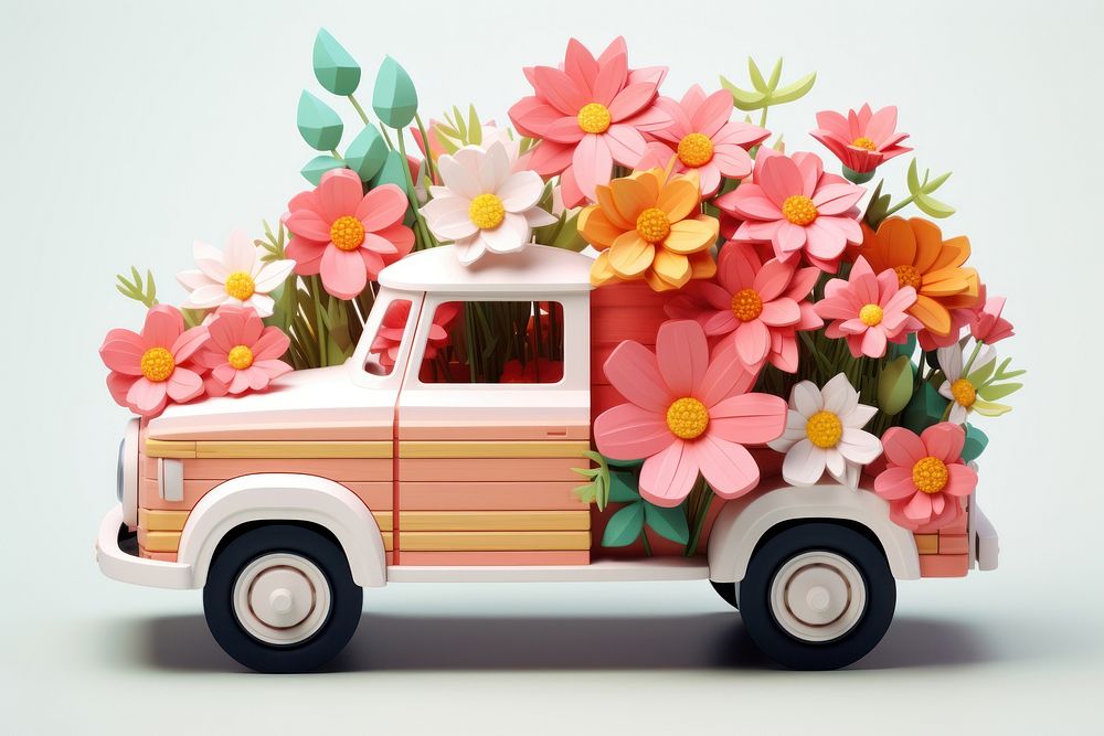 Flower truck vehicle plant. AI generated Image by rawpixel.