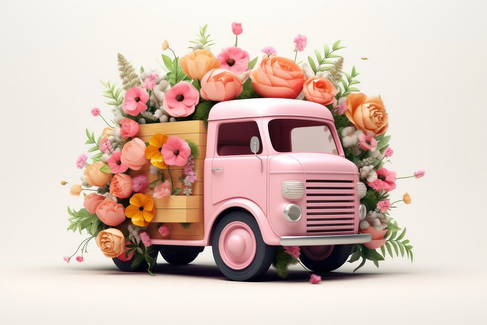 Flower truck vehicle wheel. 