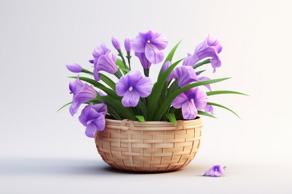 Flower basket purple petal. AI generated Image by rawpixel.