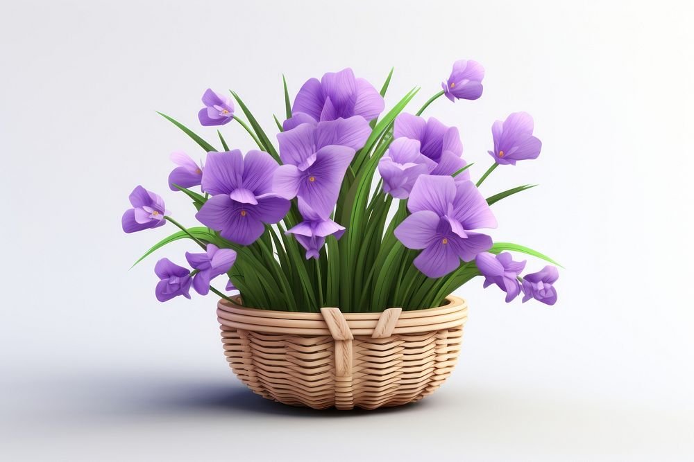 Flower basket blossom purple. AI generated Image by rawpixel.