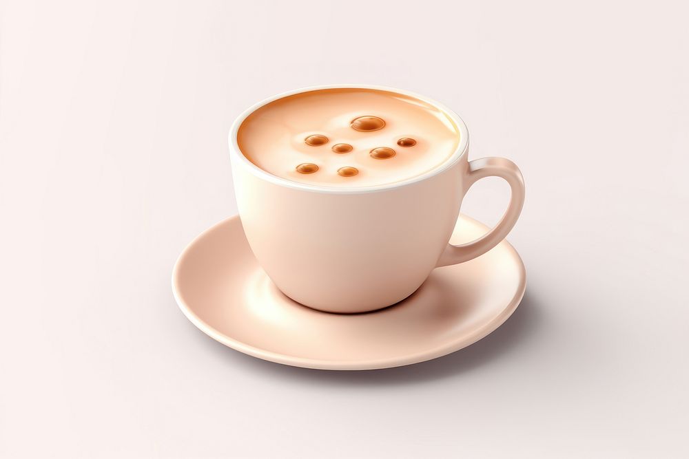 Cup coffee saucer latte. AI generated Image by rawpixel.