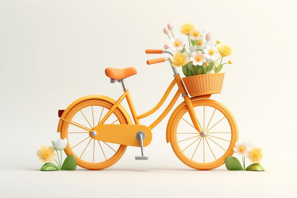 Bicycle vehicle flower wheel. AI generated Image by rawpixel.