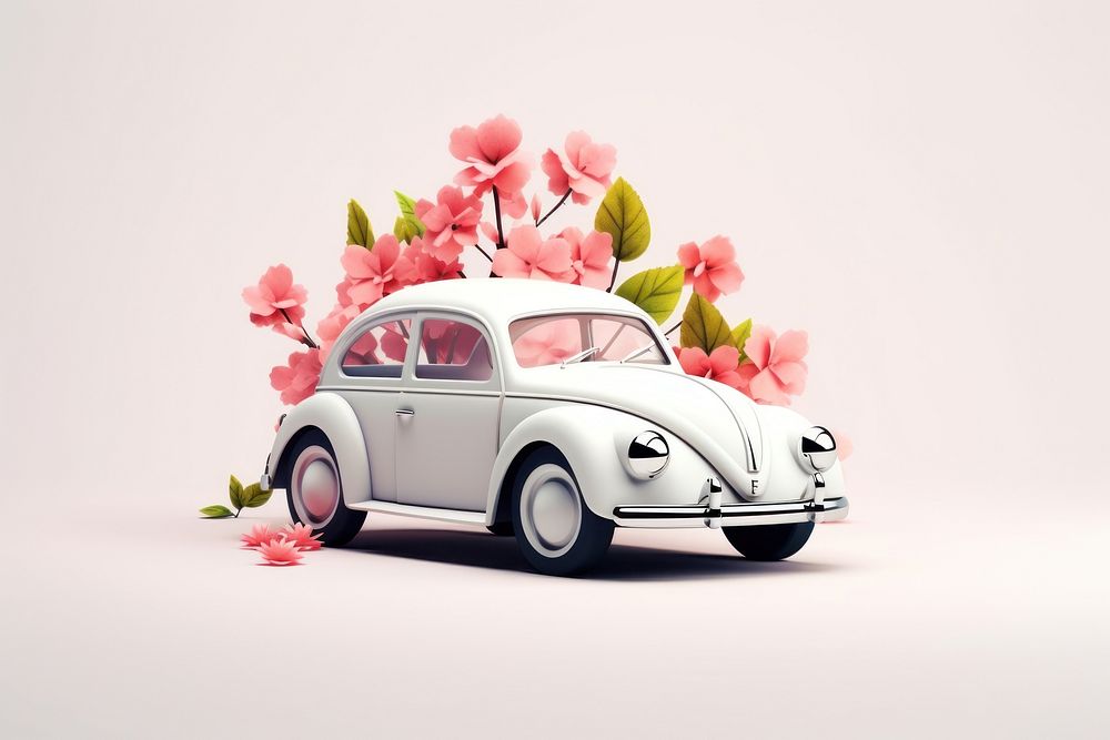 Flower car vehicle blossom. AI generated Image by rawpixel.