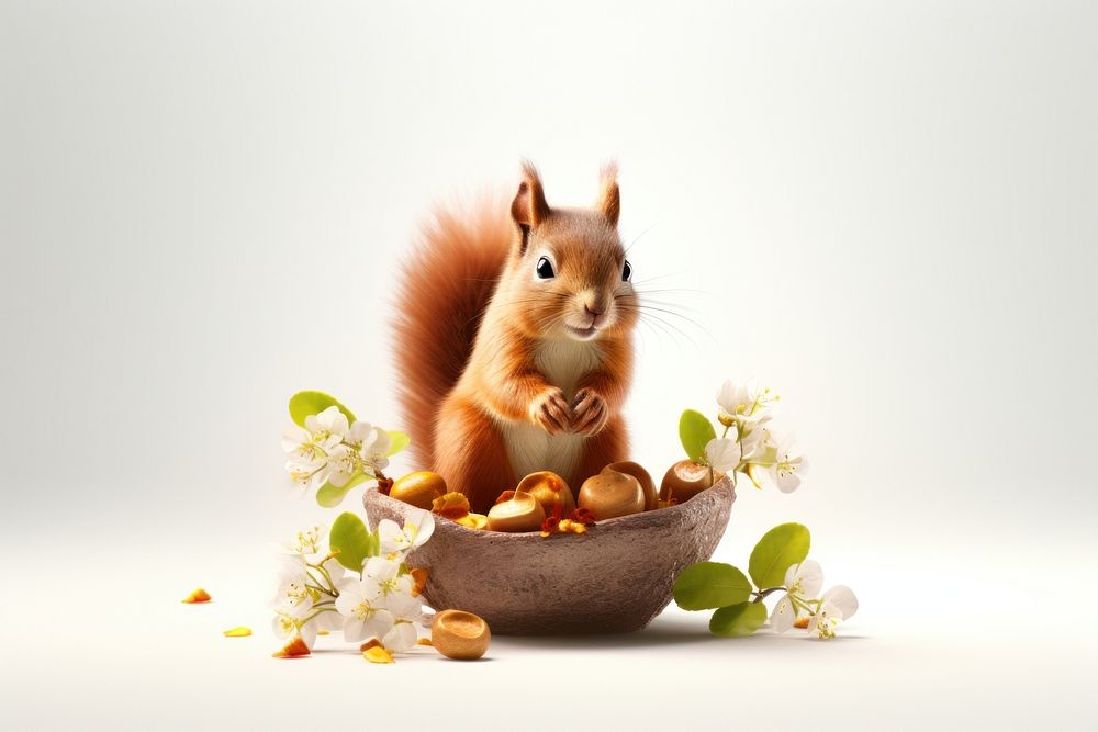 Squirrel rodent mammal animal. AI generated Image by rawpixel.