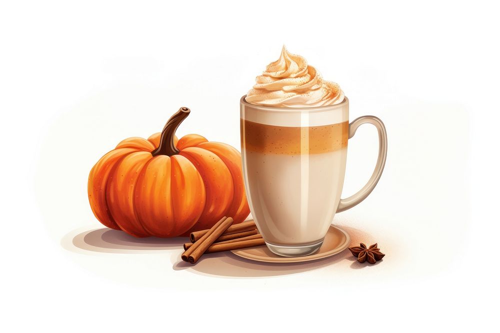 Pumpkin latte dessert coffee. AI generated Image by rawpixel.