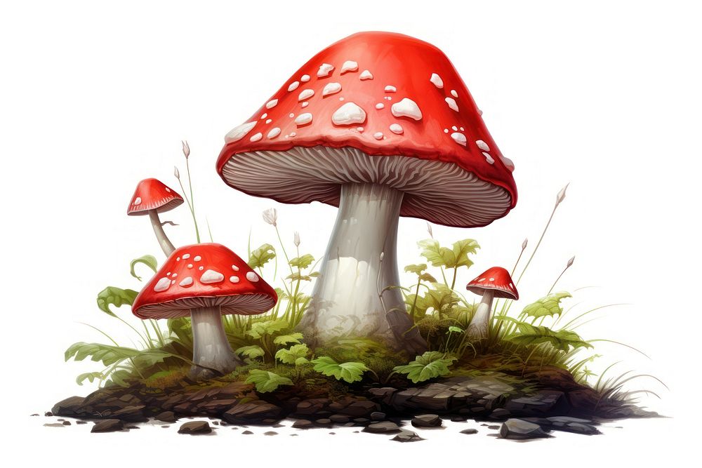 Toadstool mushroom fungus agaric. AI generated Image by rawpixel.